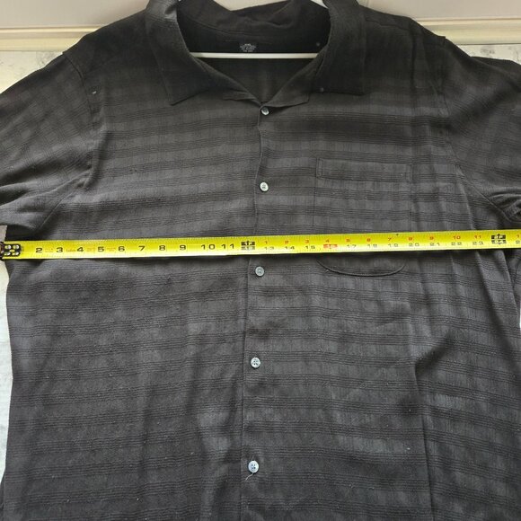 John Henry Men's Black Short Sleeve Button-Up Shirt XXL - Picture 4 of 5